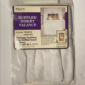 RUFFLED INSERT VALANCE by Tracy, White